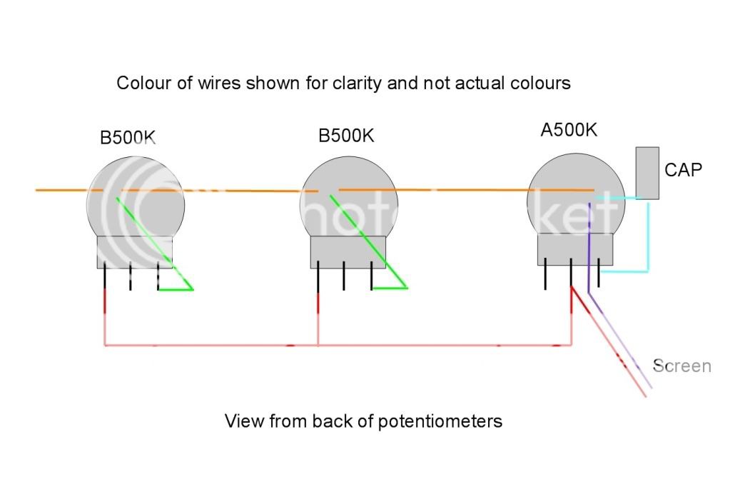 Guitar Pot Potentiometer wiring kit 2 volume 1 tone eBay